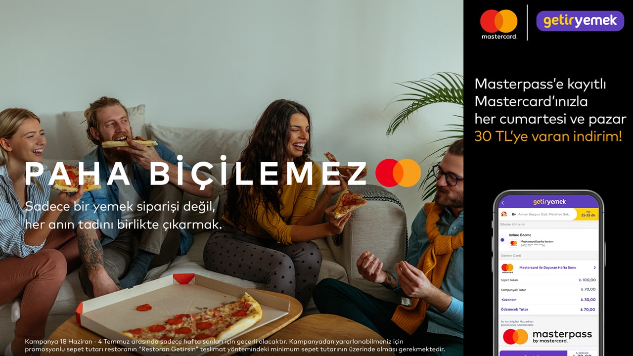 Mastercard ile GetirYemek’te doyuran haftasonu kampanyası